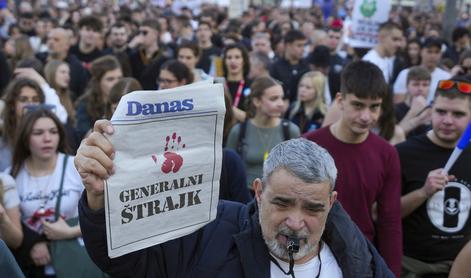 V Srbiji ob pozivu k splošni stavki množični protesti