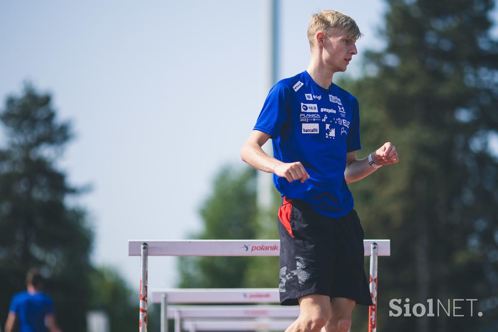 trening Kranj smučarski skakalci Lovro Kos