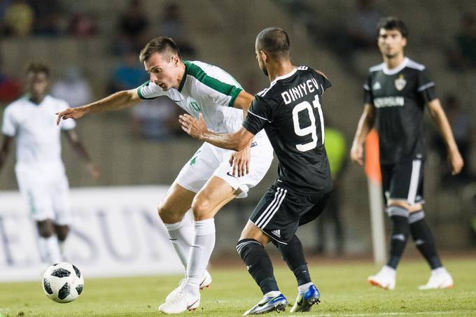 Olimpija je v Azerbajdžanu remizirala z 0:0 in ostala brez možnosti za igranje v ligi prvakov. Zmaji se bodo zdaj v kvalifikacijah za ligo Evropa udarili s severnoirskim Crusadersom. | Foto: NK Olimpija/SPS