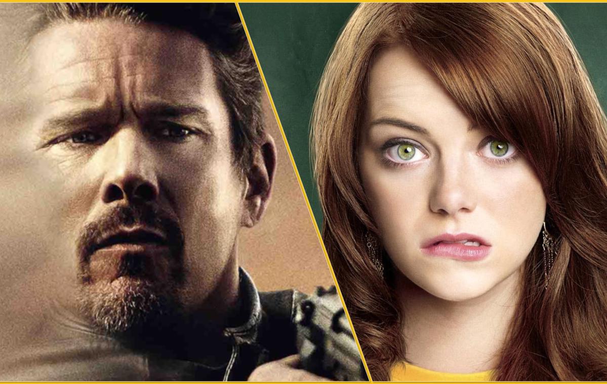 TV-priporočila: Emma Stone in Ethan Hawke | Ethan Hawke je 6. novembra dopolnil okroglih 50 let, Emma Stone pa je na svet privekala natanko 18 let za svojim igralskim kolegom.