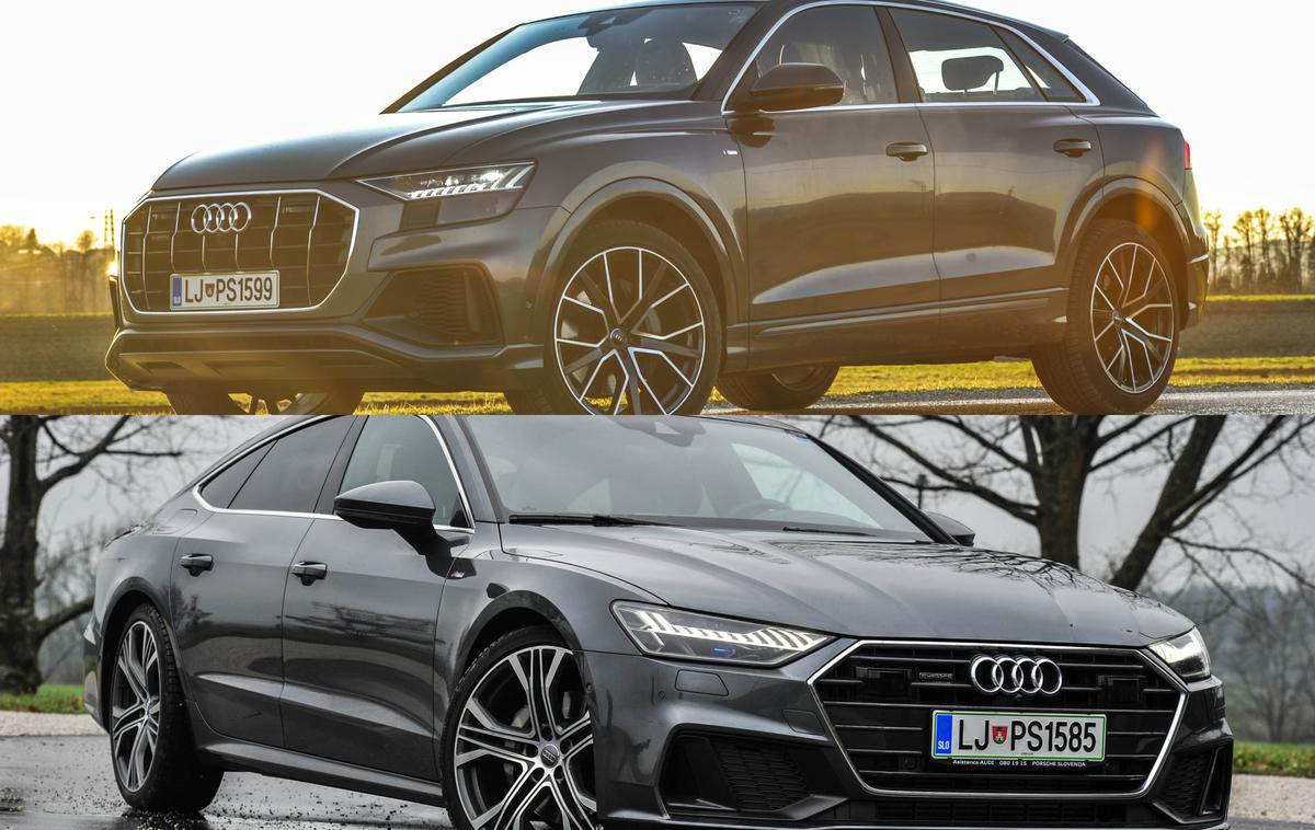 Audi Q8 in audi A7 | Dva posebna audija: zgoraj novi Q8, spodaj A7 sportback. | Foto Gašper Pirman