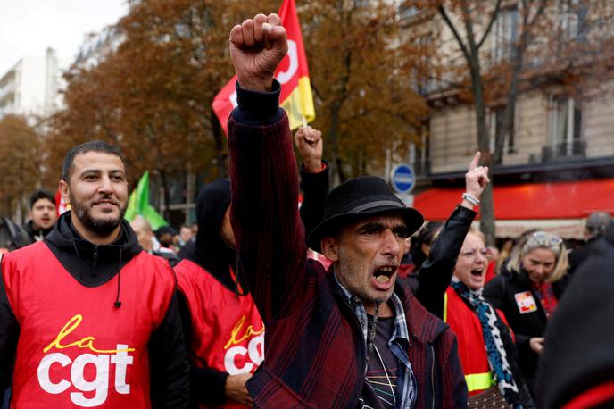 Francija protesti | Več francoskih sindikatov, čeprav ne vsi, je za torek napovedalo nacionalni dan stavke, ki naj bi prizadela cestni in železniški promet ter javni sektor. | Foto Reuters