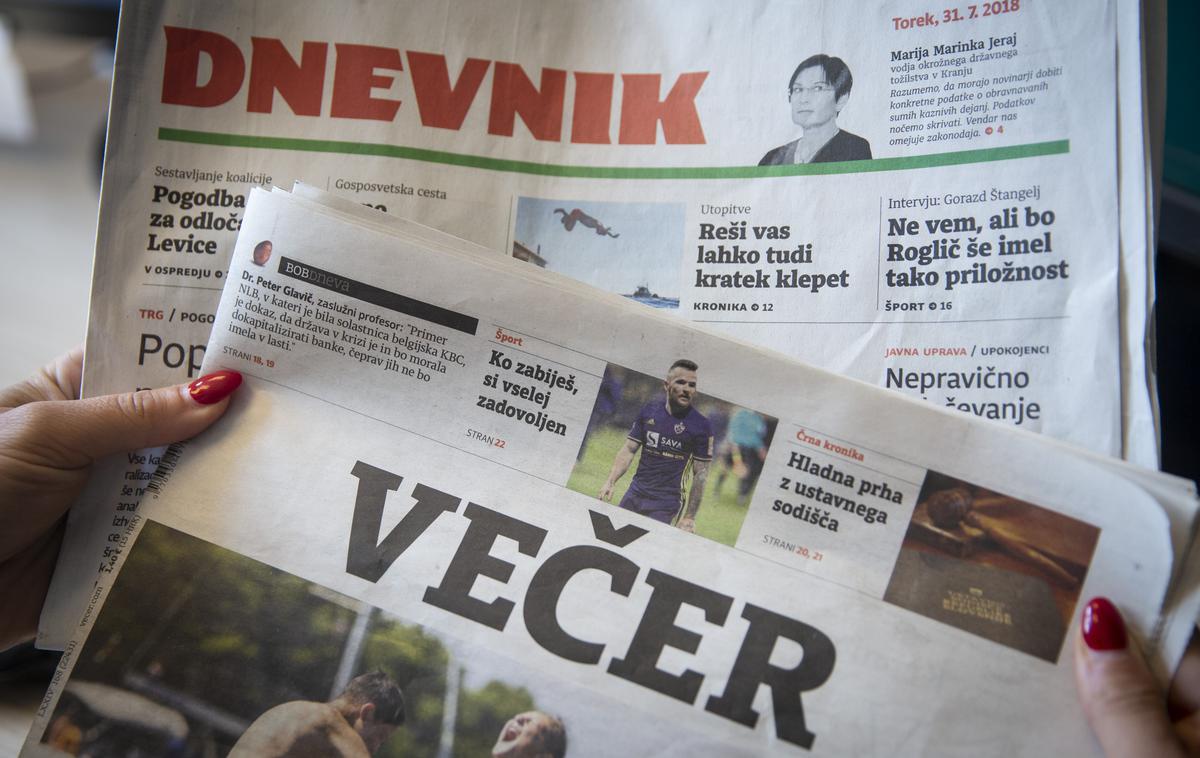 Dnevnik in Večer | Novo, združeno izdajateljsko podjetje z imenom DV mediji bo obvladovalo 40 odstotkov trga tiskanih medijev. | Foto Bojan Puhek