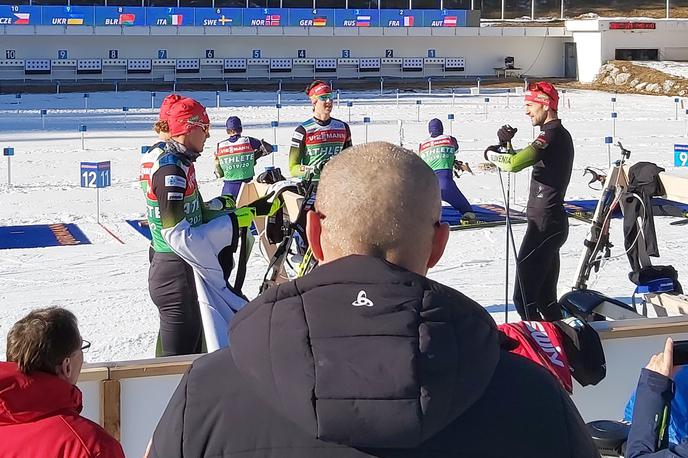 Pokljuka biatlon 2020 | Slovenski biatlonci, Miha Dovžan, Rok Tršan, Klemen Bauer in Jakov Fak so v tej sezoni prišli do točk svetovnega pokala, največ jih je zbral Fak, ki v skupnem seštevku zaseda 15> mesto. | Foto Simon Kavčič