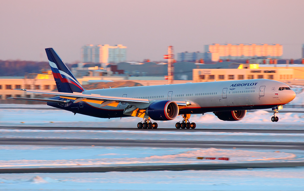 Aeroflot boeing 777 | Ruski Aeroflot s svojimi letali trenutno ne more v države zahodne Evrope. Fotografija je simbolična. | Foto Wikimedia Commons