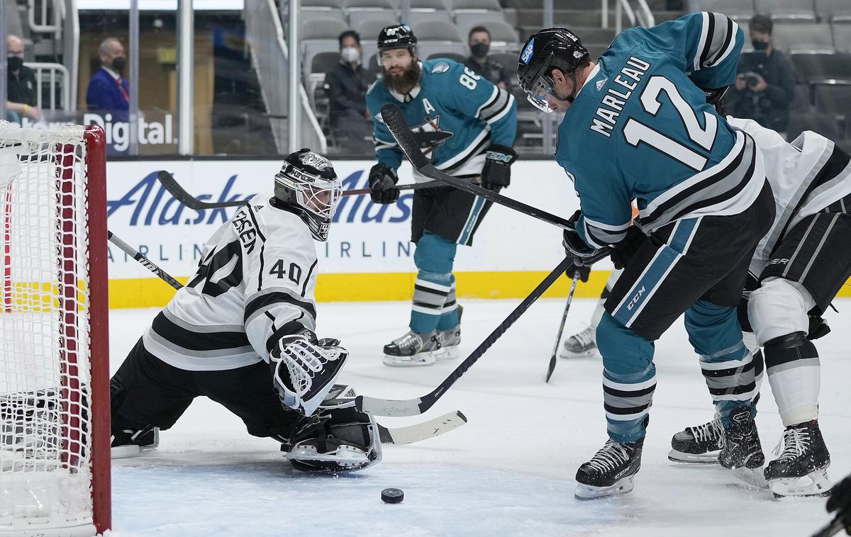 LA Kings | Hokejisti Los Angeles Kings z novim porazom (z 2:5 so izgubili proti San Joseju) ostajajo na predzadnjem mestu divizije Honda West. | Foto Guliverimage