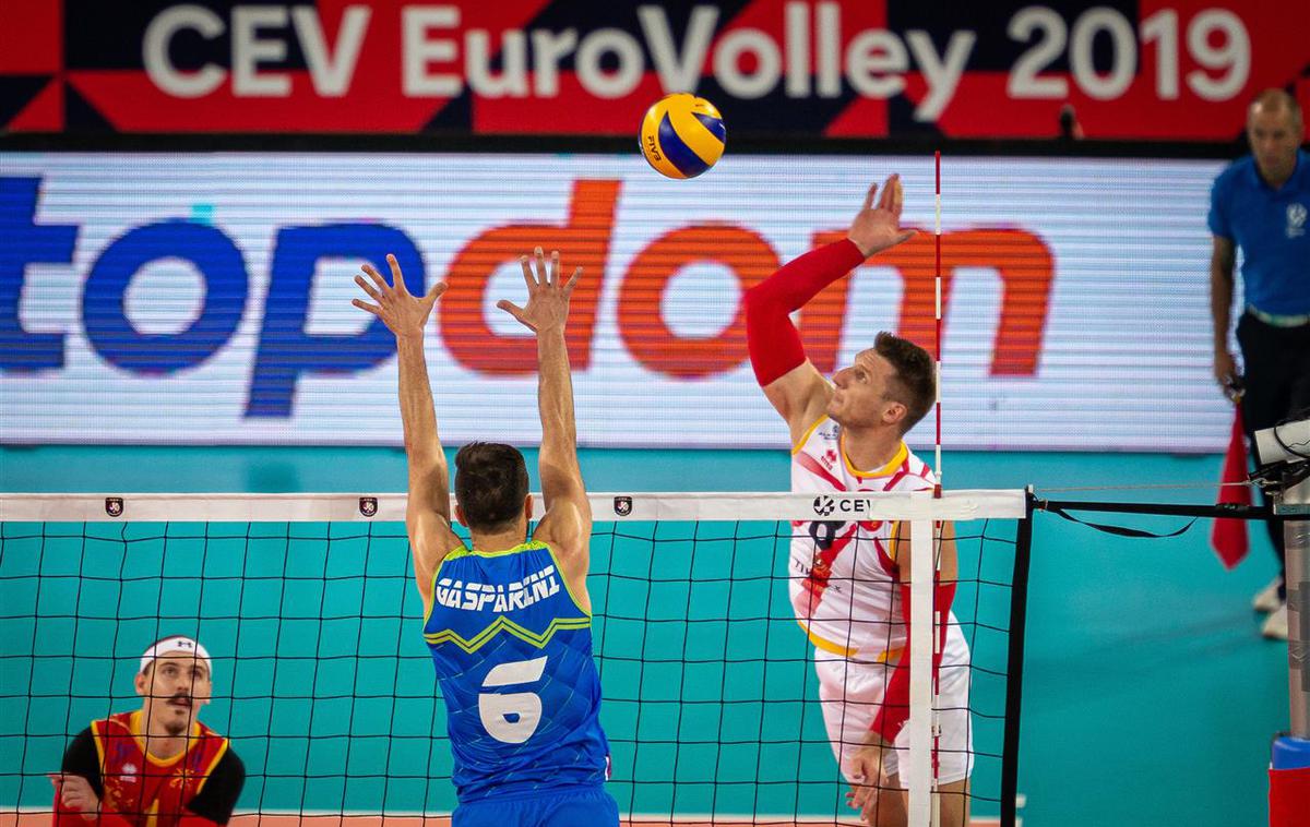 Slovenija Makedonija odbojka | Slovenci so vknjižili prvi poraz na EP. S 3:1 v nizih jih je premagala Severna Makedonija. | Foto CEV