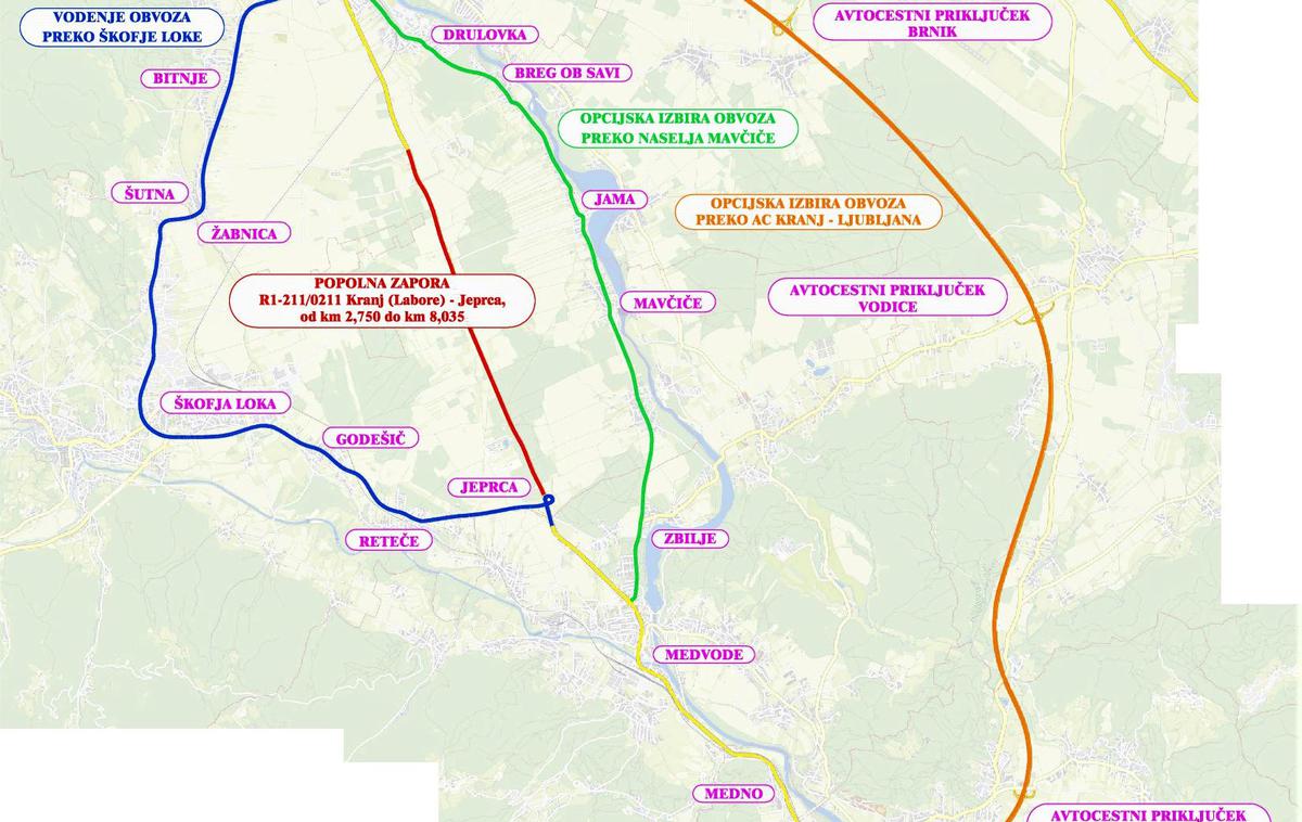 Potek obvoza | Foto Direkcija RS za infrastrukturo