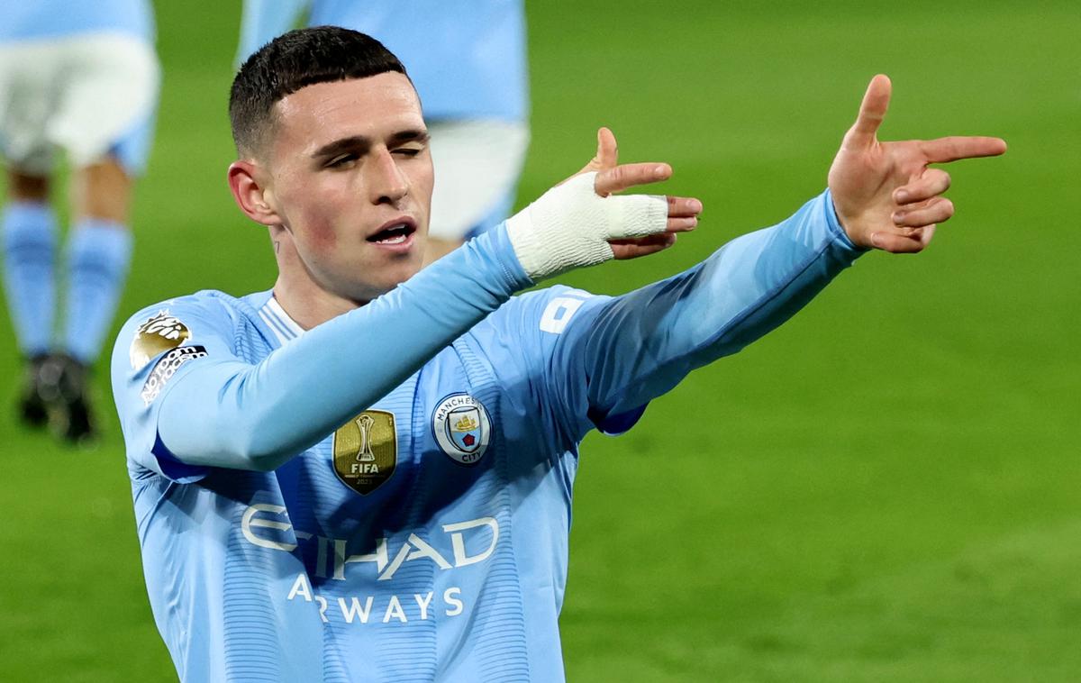 Phil Foden | Phil Foden je zatresel mrežo Brentforda kar trikrat. | Foto Reuters