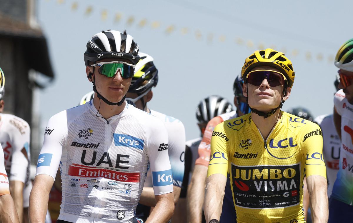 Tadej Pogačar Jonas Vingegaard | Pri ekipi Visma | Lease a Bike naj bi imeli praktično že znano ekipo za Tour de France. Odprto naj bi bilo le še eno mesto. | Foto Reuters