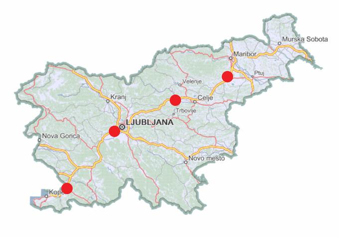 Nekatere najbolj "vroče" točke letošnjega poletja - dela z odstranjevanjem cestninskih postaj pri Tepanjah, Vranskem in Kozini. Predvsem ob koncih tedna je vselej prometno zelo obremenjen tudi razcep Kozarje pri Ljubljani. | Foto: zemljevid.najdi.si