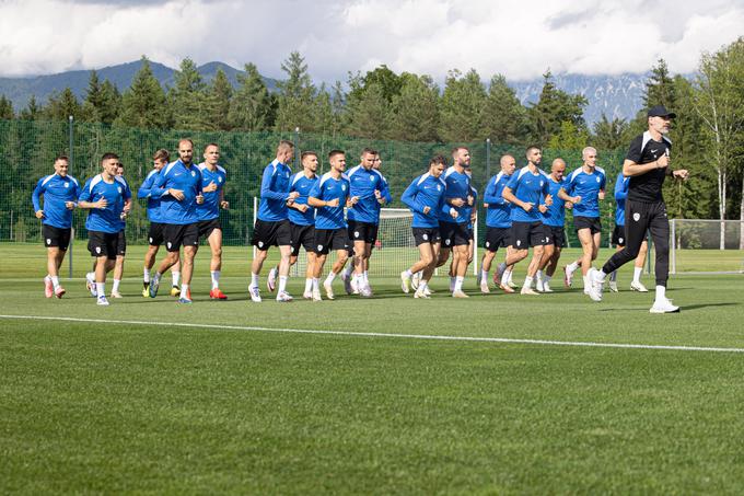 Trening slovenske nogometne reprezentance na Brdu pri Kranju. | Foto: STA