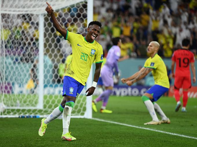 Brazilija je v osmini finala nadigrala Južno Korejo s 4:1. | Foto: Reuters