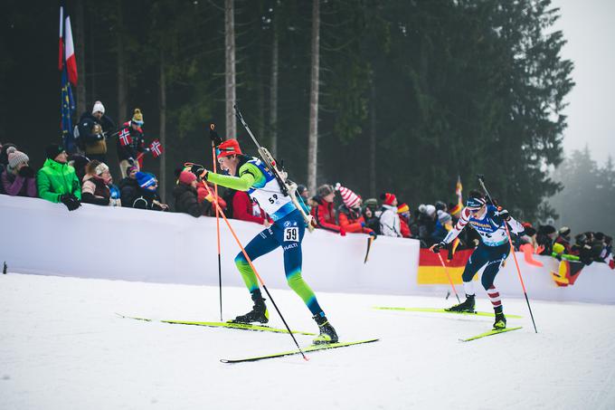 Lovro Planko je bil zadovoljen s svojim strelskim nastopom, manj pa s tekaškim. | Foto: Grega Valančič/Sportida