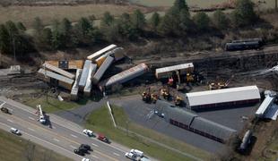 Že tretje iztirjenje vlaka podjetja Norfolk Southern