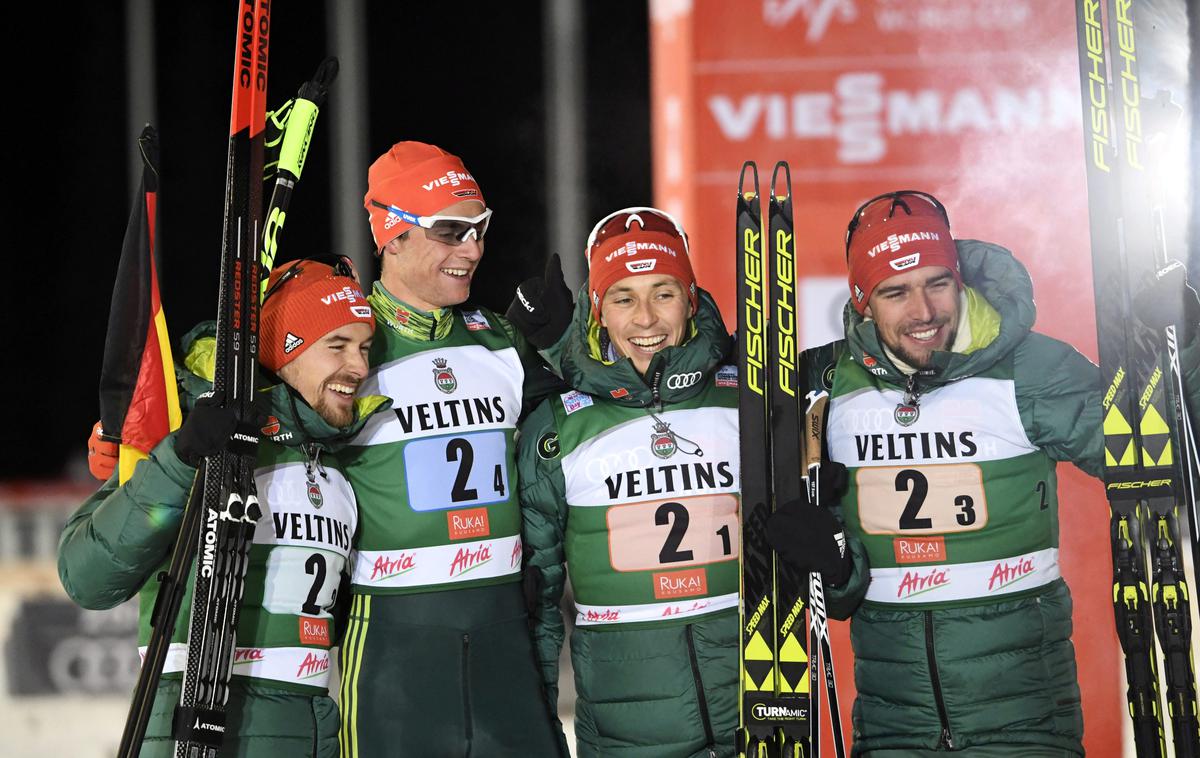 Fabian Riessle, Vinzenz Geiger, Eric Frenzel, Johannes Rydzek kombinacija | Nemci so dobili ekipno nordijsko kombinacijo v Ruki. | Foto Reuters