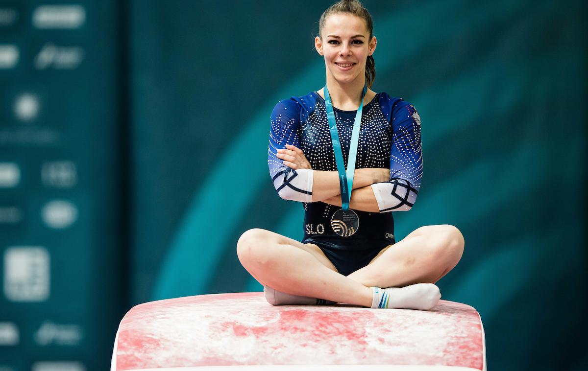 gimnastika, Koper, svetovni pokal, 3. dan, Tjaša Kysselef | Tjaša Kysselef je tudi na drugi postojanki svetovnega izziva v Osijeku pristala na odru za zmagovalke. | Foto Grega Valančič/Sportida