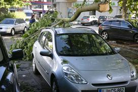 Posledice nočnega neurja v Ljubljani.