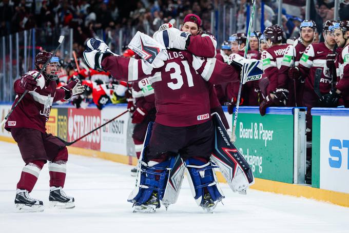 Veselje Latvijcev, ki so po loteriji premagali Avstrijce. | Foto: Guliverimage/Vladimir Fedorenko