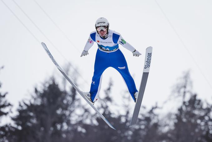 Domen Prevc si je prislužil vstopnico za kvalifikacijski boj za individualno tekmo na veliki skakalnici. | Foto: Sportida