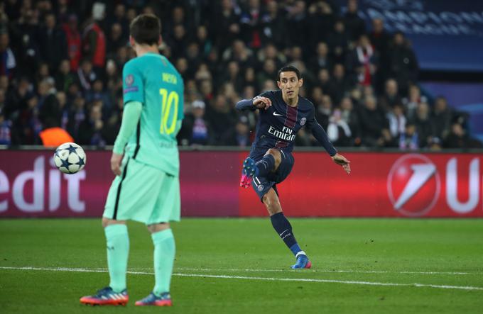 Di Maria je prvi zadetek dosegel s prostega strela. | Foto: Reuters