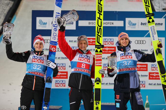 Daniel Huber se veseli premierne zmage v svetovnem pokalu. | Foto: Guliverimage/Vladimir Fedorenko