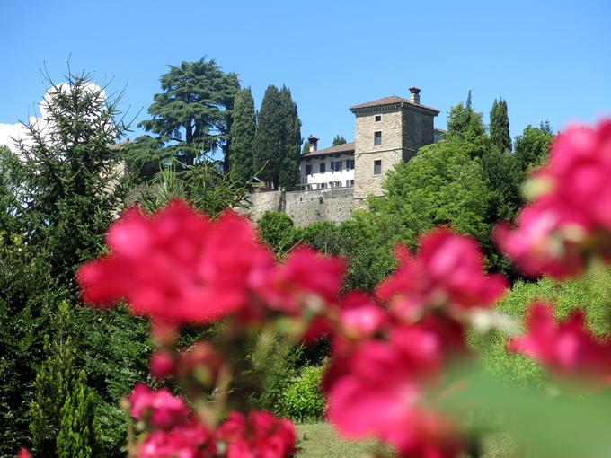 Grad Trussio na italijanski strani Brd je domovanje restavracije Aquila d'Oro. Tej so Michelinovi ocenjevalci letos odvzeli zvezdico. | Foto: Miha First