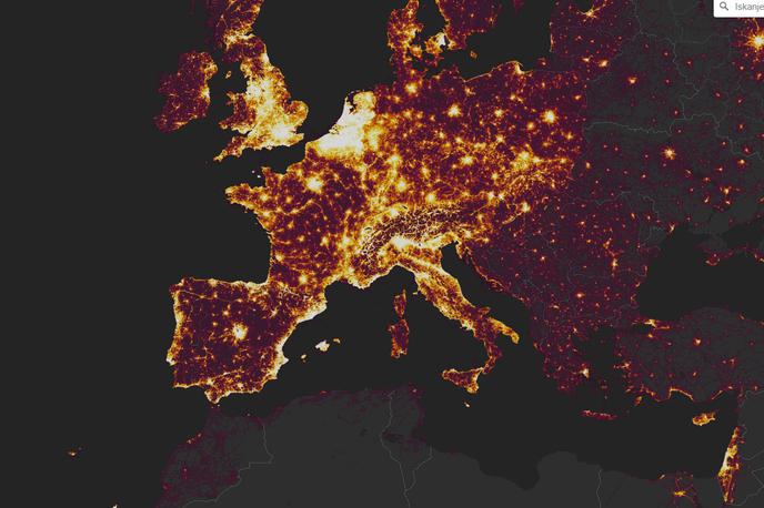 Strava | Tako imenovani toplotni zemljevid Evrope prikazuje, kje na stari celini so najbolj aktivni uporabniki Strave. Raven aktivnosti seveda sovpada z gostoto prebivalstva. | Foto Strava Global Heatmap / Posnetek zaslona