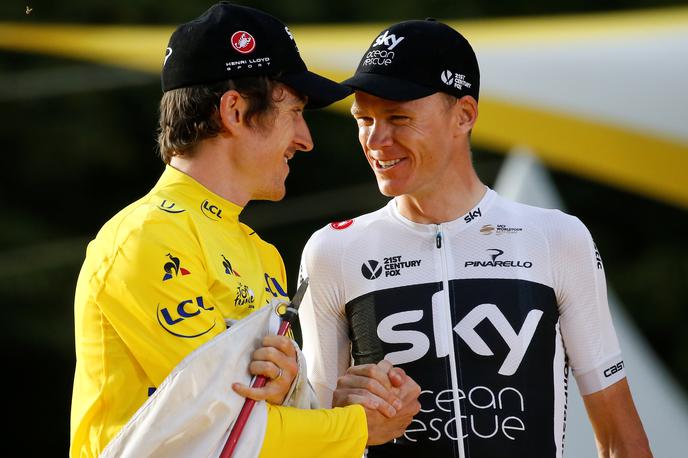 Geraint Thomas & Chris Froome | Geraint Thomas in Chris Froome imata skupaj pet zmag na Dirki po Franciji, letos pa ju na Touru ni. Valižan bo dirkal na Giru, Anglež pa na Vuelti. | Foto Reuters