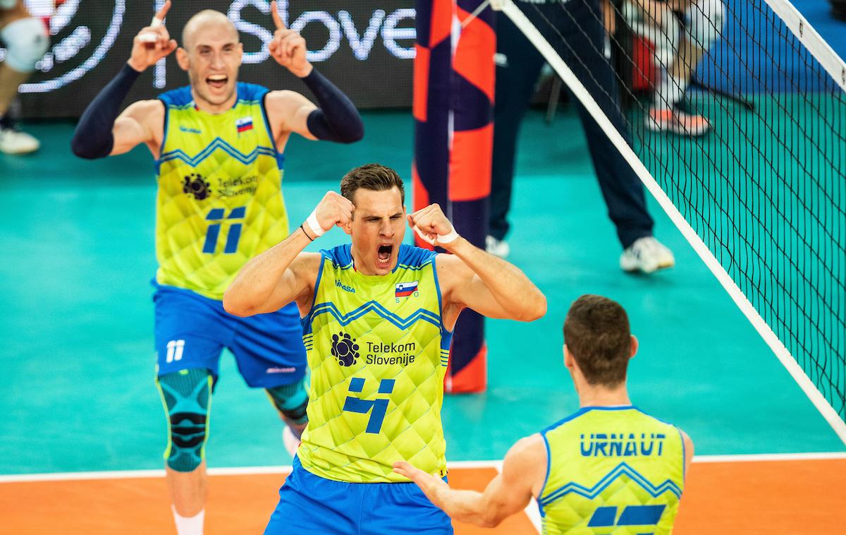 EuroVolley2019: Slovenija - Finska | Jan Kozamernik igra v izjemni formi. Blesti na servisu, igri v bloku, zanesljiv pa je tudi v napadu. | Foto Grega Valančič/Sportida