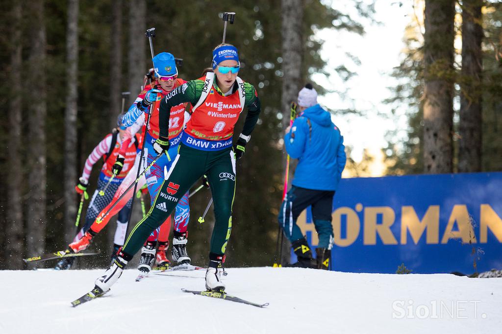 Biatlon Pokljuka zasledovalna tekma ženska