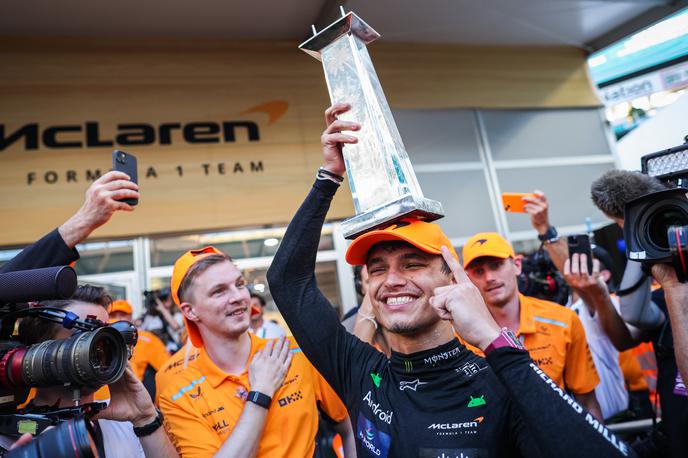 Miami Lando Norris McLaren | Lando Norris je v Miamiju vendarle dočakal svojo prvo zmago v formuli 1. Pa so bile zanj to že 16. stopničke. | Foto Guliverimage