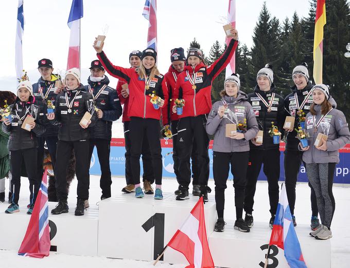 Na mladinskih svetovnih prvenstvih je skočila do kar šestih medalj (Jerneja je četrta z desne). | Foto: Guliverimage