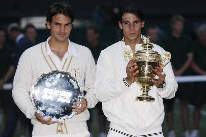 Roger Federer Rafael Nadal Wimbledon 2008 | Nadal je leta 2008 v finalu Wimbledona ugnal Federerja. | Foto Guliverimage