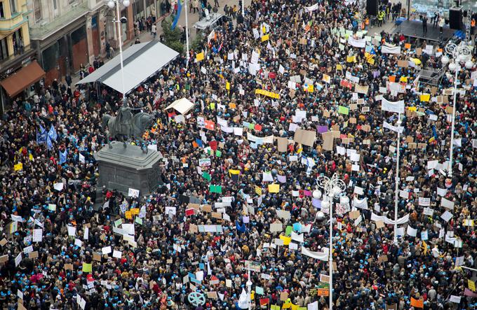 Zagreb protest učiteljev | Foto: Reuters