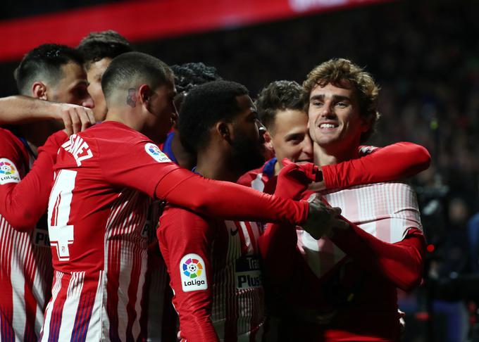 Rezervist Antoine Griezmann je poskrbel za preobrat Atletica, a njegovo veselje ni trajalo dolgo. | Foto: Reuters