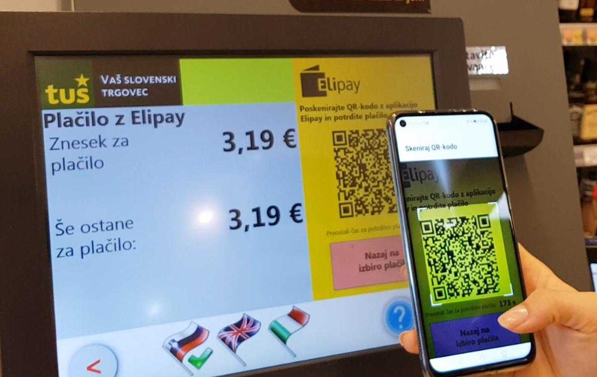 Elipay, Eligma, Tuš | Ko smo o Eligmini plačilni platformi nazadnje poročali v začetku junija, je bilo z Elipay mogoče plačati na nekaj več kot 330 lokacijah, danes pa je trgovcev, ki sprejemajo kriptovalute prek Elipay, že več kot 450.  | Foto Matic Tomšič