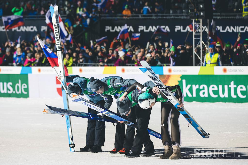 Anže Lanišek, Timi Zajc, Žiga Jelar, Lovro Kos, prvaki, Planica 2023