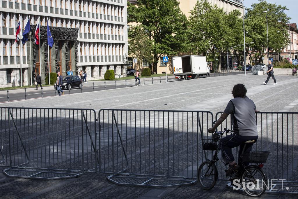 Priprave na shod kolesarjev v Ljubljani.