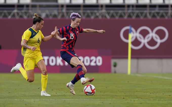 Megan Rapinoe je poskrbela za izjemen zadetek iz kota. | Foto: Reuters