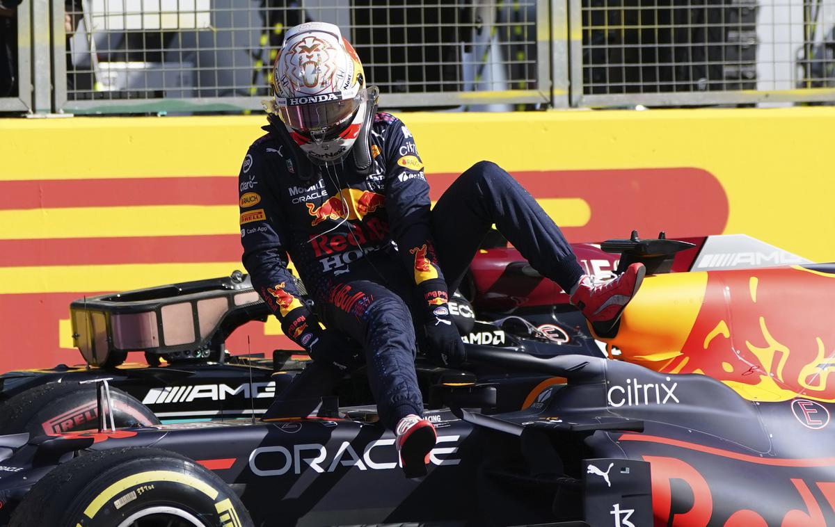 Max Verstappen | Nizozemec Max Verstappen (Red Bull) je dobil prvo sprintersko dirko formule 1 in bo v nedeljo v Silverstonu pravo dirko za svetovno prvenstvo začel s prvega startnega mesta. | Foto Guliverimage