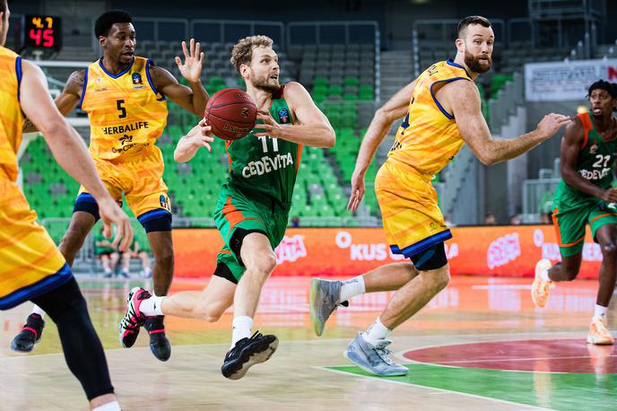 Cedevita Olimpija Gran Canaria | Jaka Blažič in soigralci so pokazali odlično igro proti Gran Canarii in vknjižili prvo evropsko zmago v tej sezoni. | Foto Grega Valančič / Sportida