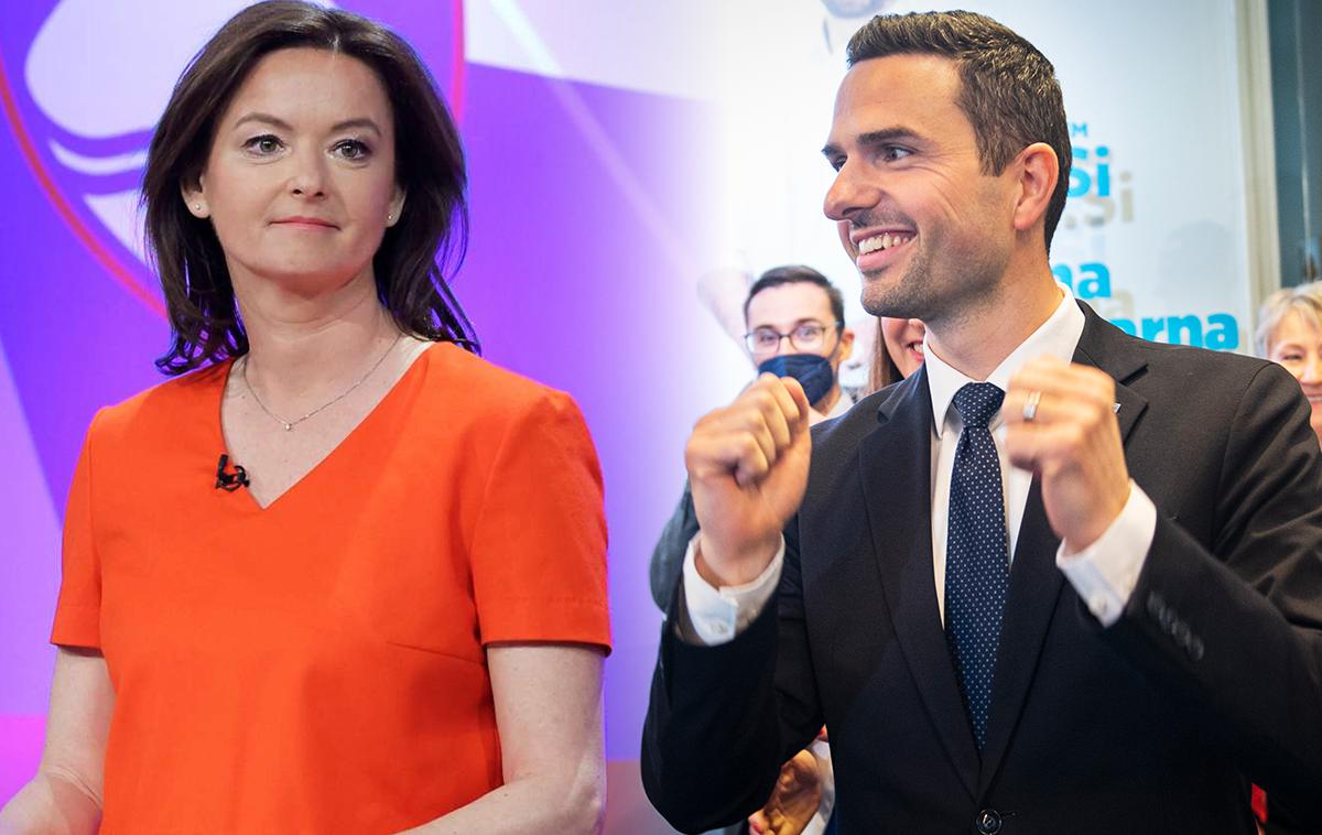 Tanja Fajon, Matej Tonin | NSi je SD prehitela za 0,5 odstotne točke.  | Foto STA