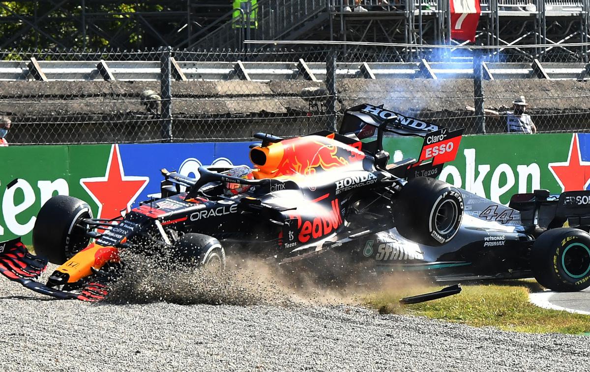 Hamilton Verstappen Monza | V Monzi sta letos Hamilton in Verstappen že trčila. | Foto Reuters