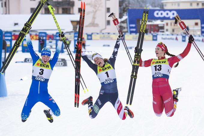 Anamarija Lampič je bila v soboto v šprintu druga. | Foto: Gian Ehrenzeller)/Keystone via AP, Guliverimage