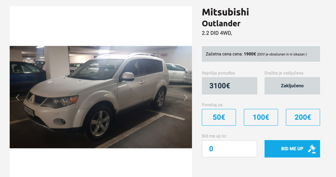 Outlanderju je cena z izklicnih 1.900 evrov zrasla na 3.100 evrov. | Foto: Autopoint