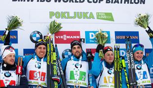 Popoln dan za Francijo na "la Pokljuki", slovenska mešana štafeta solidna 11.