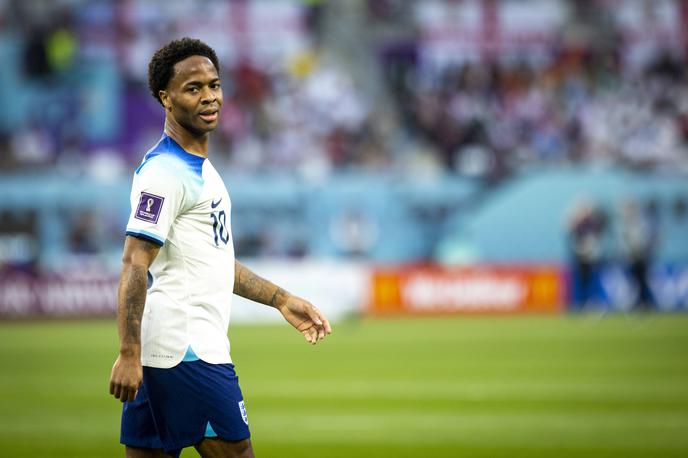 Raheem Sterling | Raheem Sterling, ki je na tem SP prispeval gol in podajo, se v petek vrača v Katar. | Foto Guliverimage