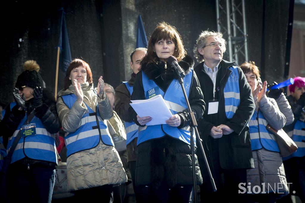 protest stavka Ljubljana Sviz