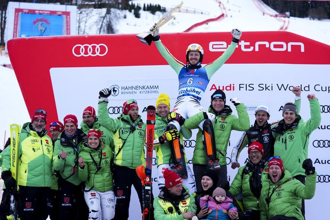 Linus Strasser je slavil veliko zmago, največjo v svoji karieri, na "domači" tekmi v Kitzbűhelu. | Foto: Guliverimage